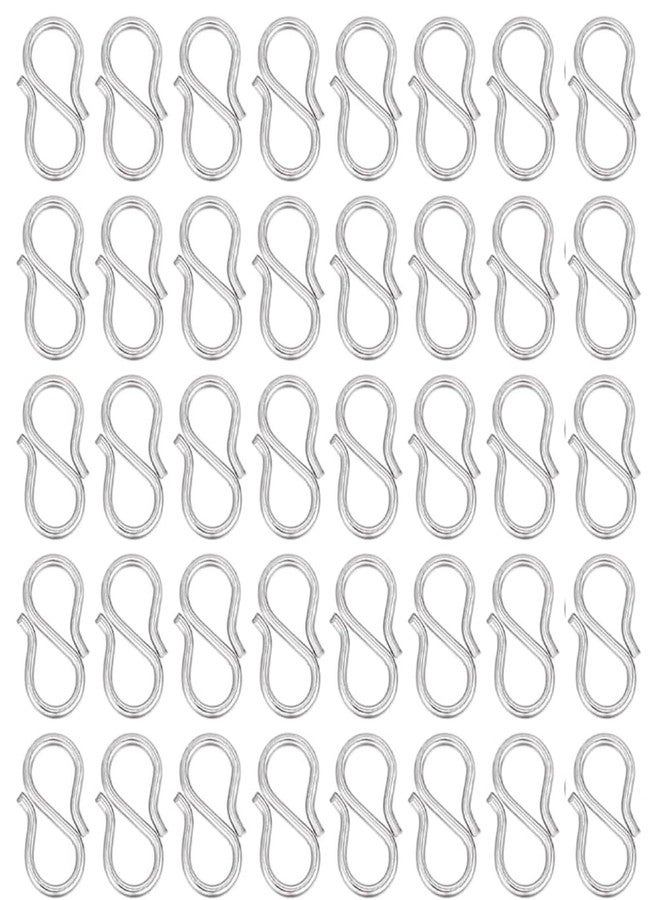 Tdas 200 Pcs S Hooks for Jewellery Making S Shaped Hook for Necklace DIY Jewellery Making Chain Necklace Bracelet Jewelry findings Connectors Fasteners Art & Craft (Silver) - Image 1